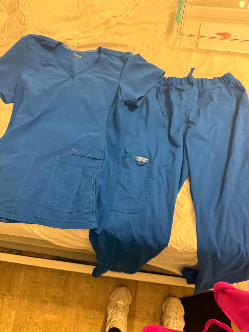 Cherokee Women's Royal Blue Scrub Top & Jogger Pants